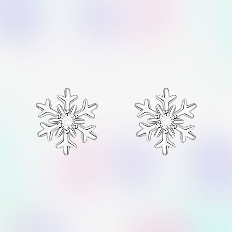 Øredobber i 925 sølv med snøfnugg - elegant vinterglamour
