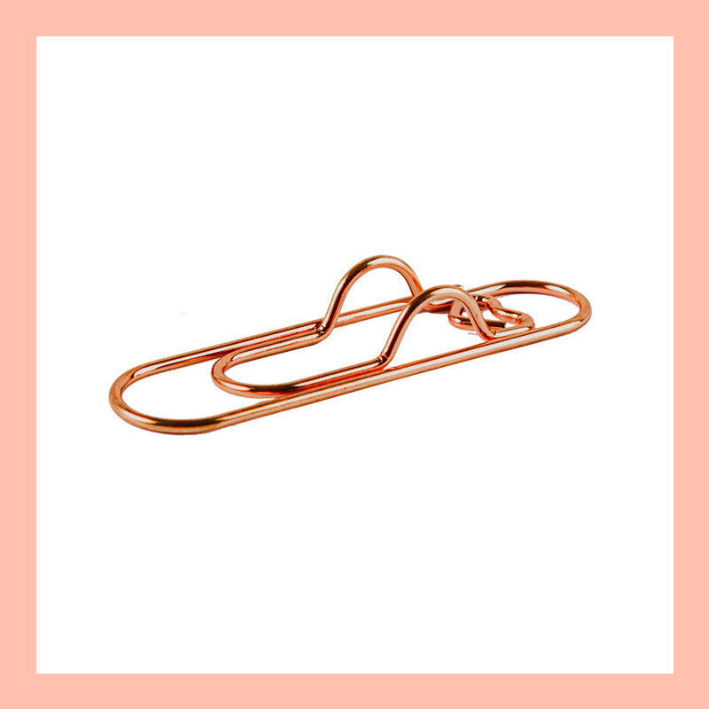 Multifunksjonell pennklips med hjerte i metall