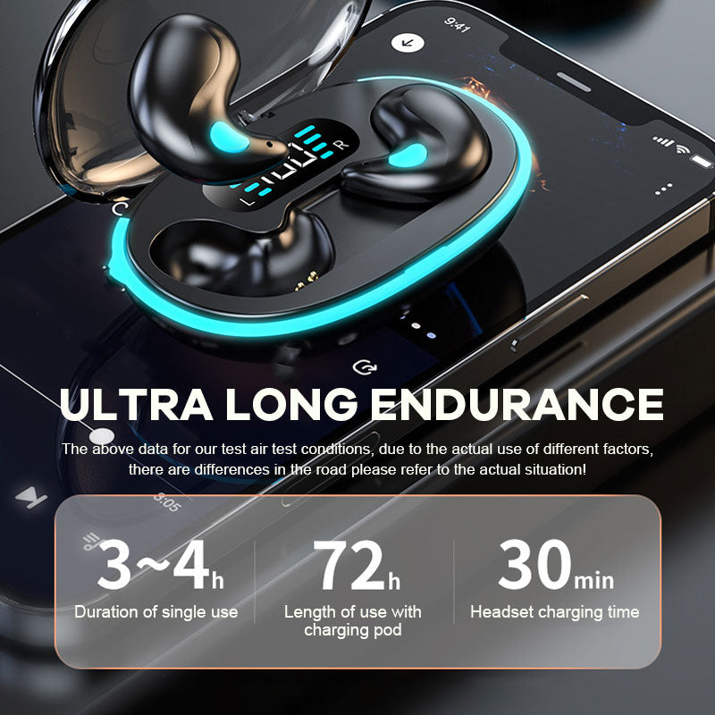 Mini Bluetooth-hodetelefoner med digitalt display og støyreduksjon