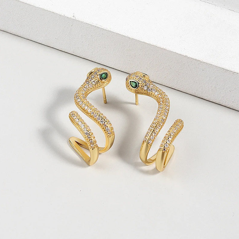 Smart slangeformet øreklips i sølv🐍