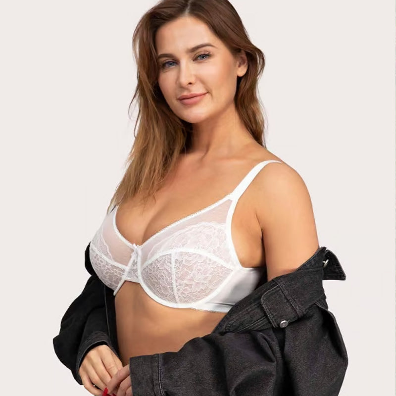 Uforet, komfortabel, upolstret, heldekkende minimizer-BH med bøyler