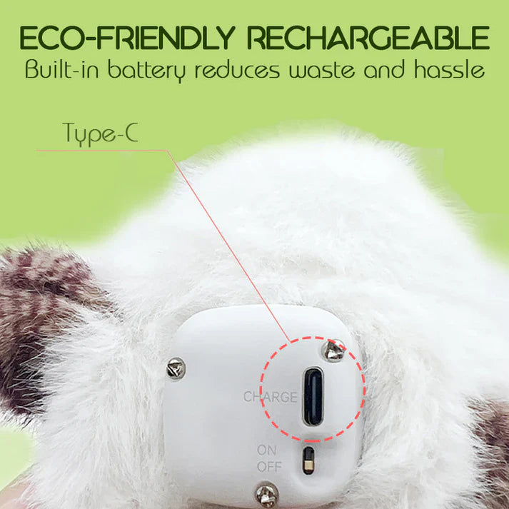 Livaktig interaktiv katteleke i form av en fugl