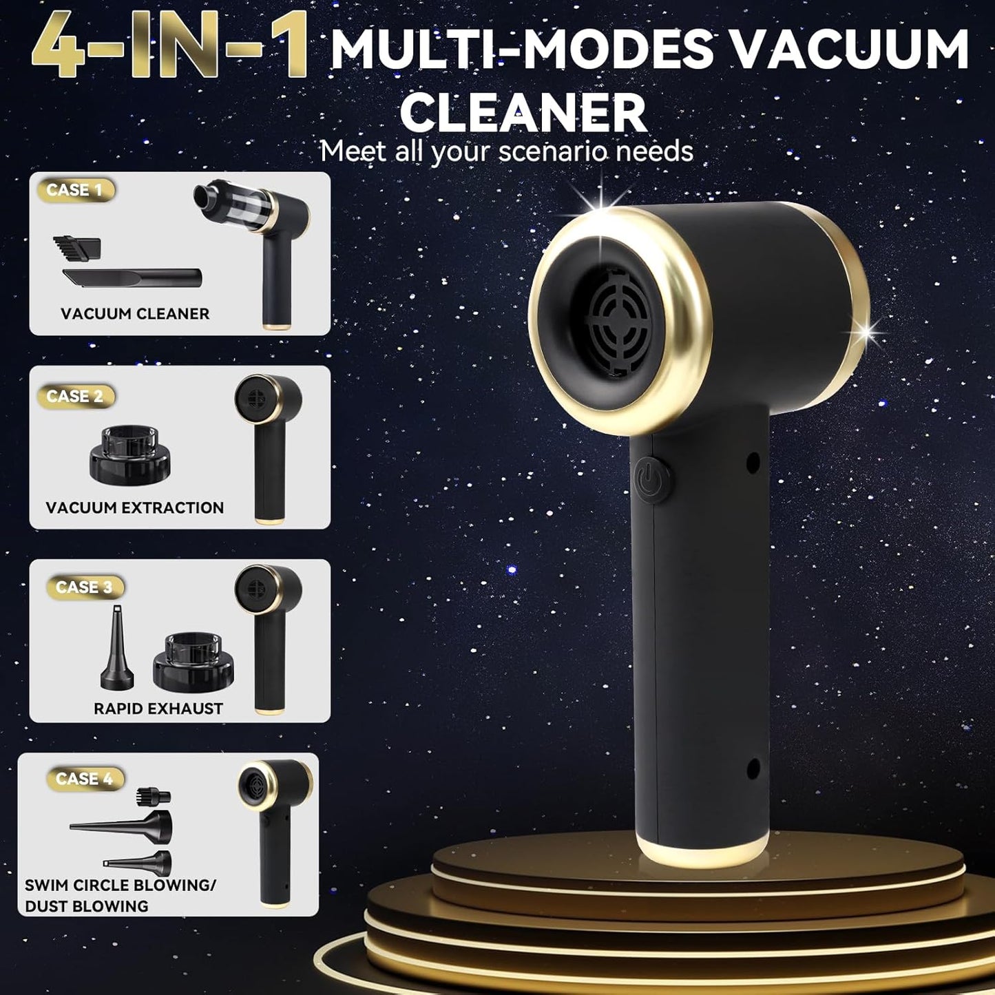 （Gratis Frakt）Bærbar batteridrevet trykkluftstøvsuger