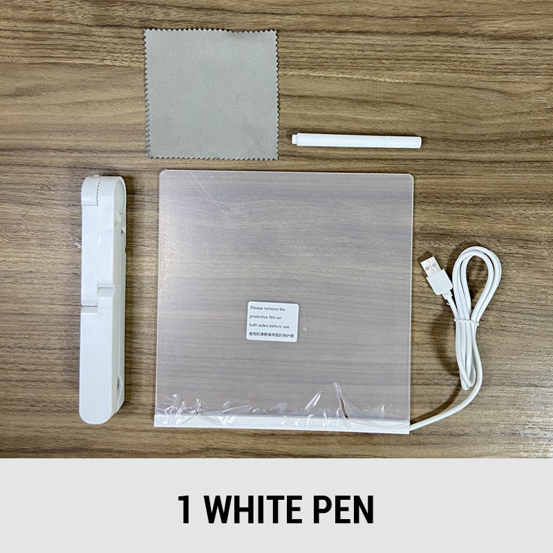 Slettbar lysende akryl skrivetavle