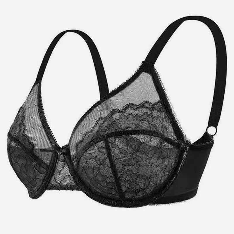 Uforet, komfortabel, upolstret, heldekkende minimizer-BH med bøyler