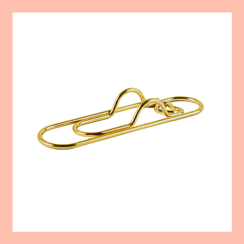 Multifunksjonell pennklips med hjerte i metall