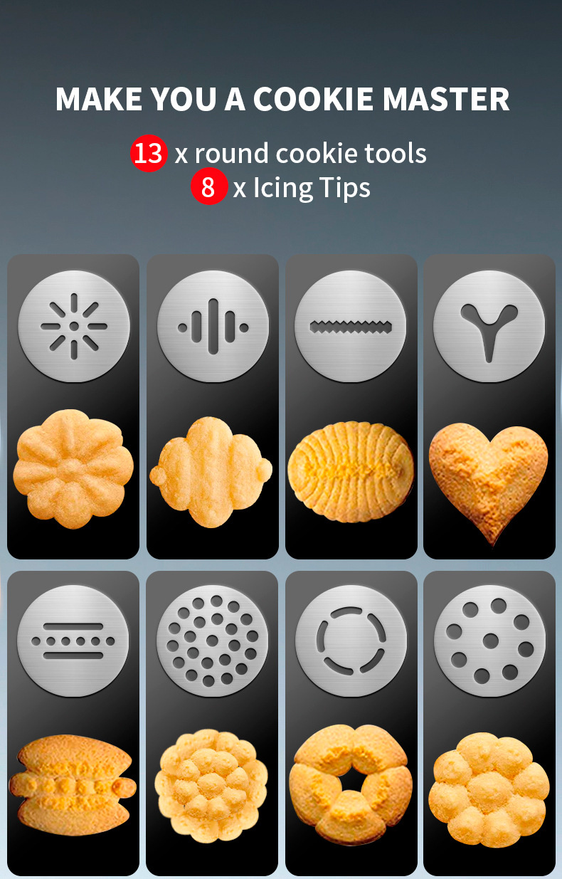 Sett med kakepyntpresser