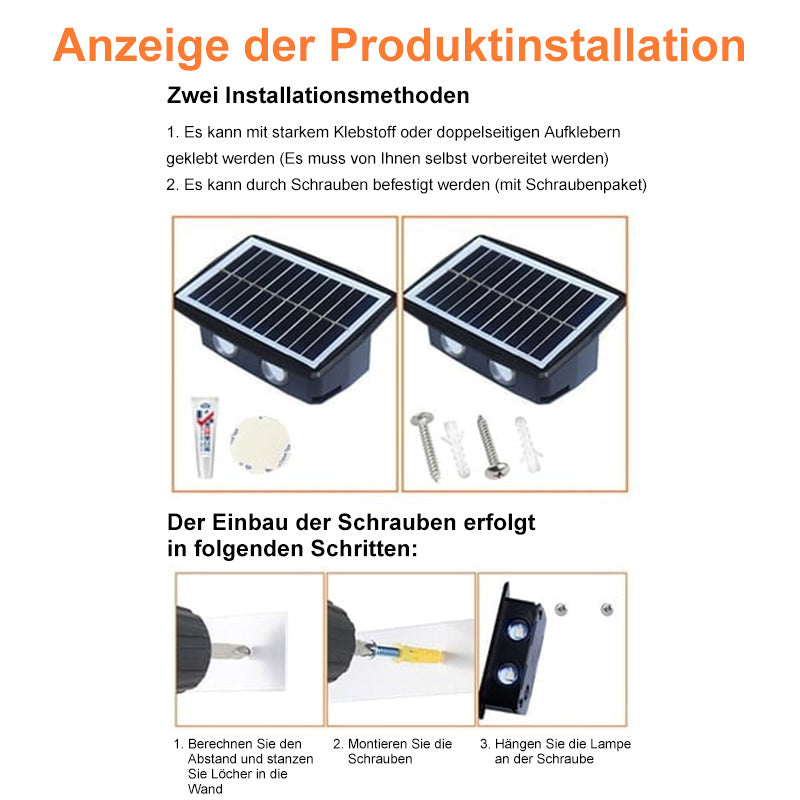 Solcelledrevet vegglampe