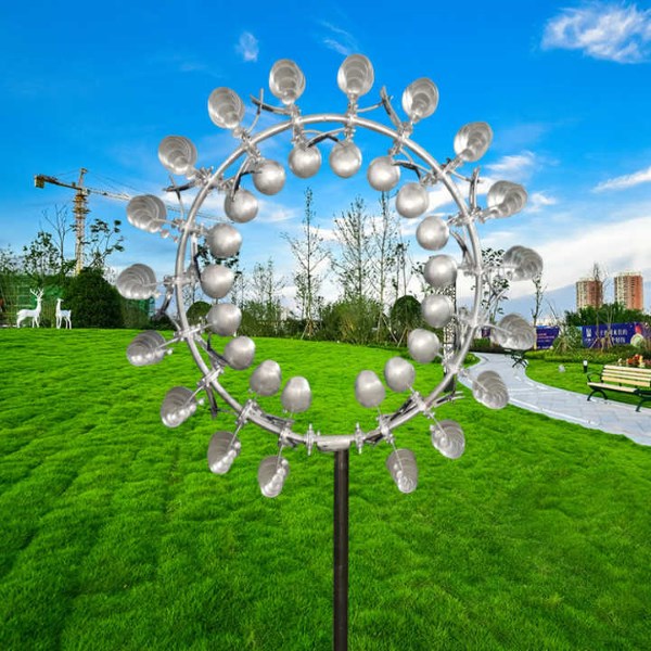 Vintage hagedekorasjoner med vindmølle i jern