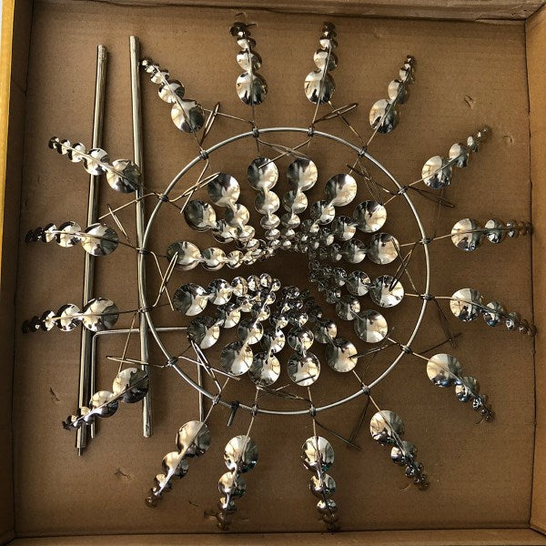 Vintage hagedekorasjoner med vindmølle i jern