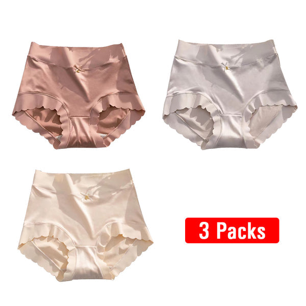 (🎁 2025 nyttår varmt salg 70% rabatt🎁) Pay1 Get 2 (3pack) Premium Satin Antibakteriell Ice Silk Fuktabsorberende truser