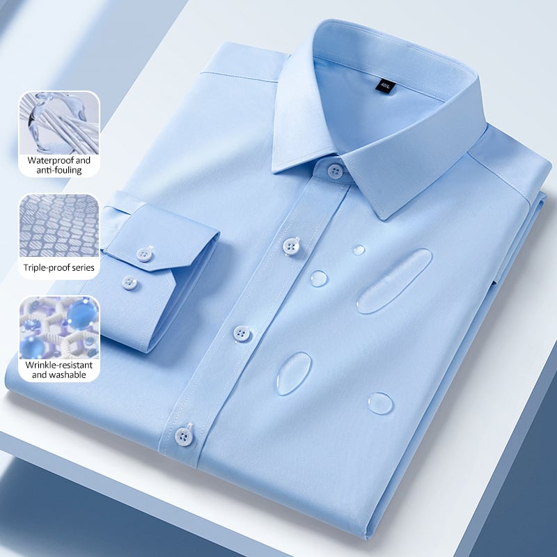 ✨2025 Herre flekkbestandig stretch-antirynkeskjort