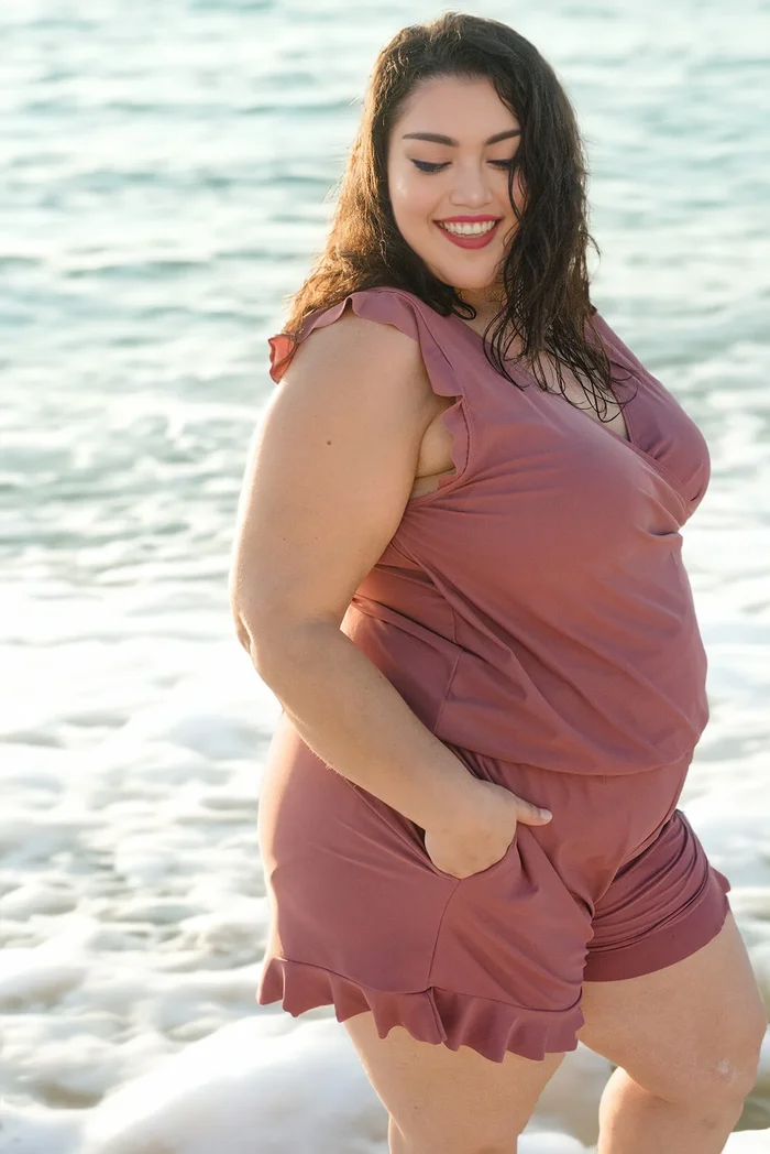 Badedrakt i ett stykke med innebygd bh og leggings