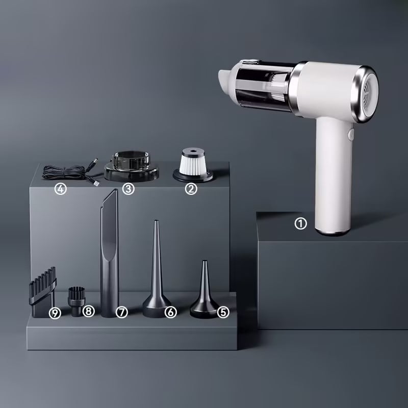 （Gratis Frakt）Bærbar batteridrevet trykkluftstøvsuger