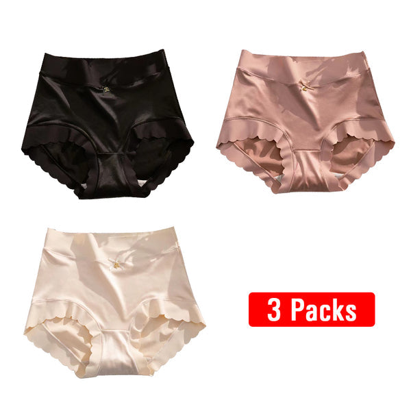 (🎁 2025 nyttår varmt salg 70% rabatt🎁) Pay1 Get 2 (3pack) Premium Satin Antibakteriell Ice Silk Fuktabsorberende truser