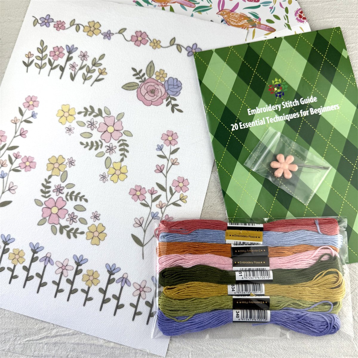 🌸Blomsterlinjer designet blomsterkantmønstre Broderimønstre – Stick & Stitch for nybegynnere