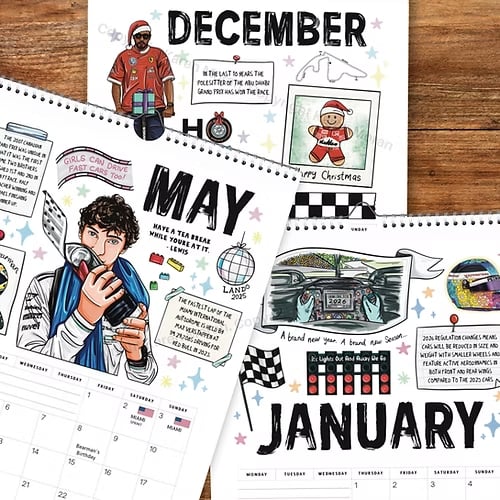 🏎️📅F1-utklippsbok for løpskalender 2026 — Den ultimate veggkalenderen for racingfans