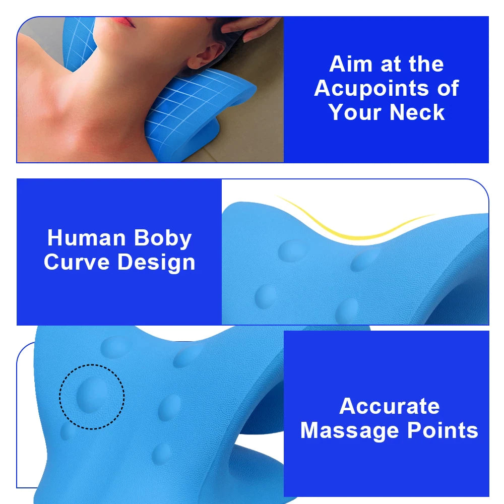 Smertefri nakkeavspenning - C-formet massasjepute for nakken