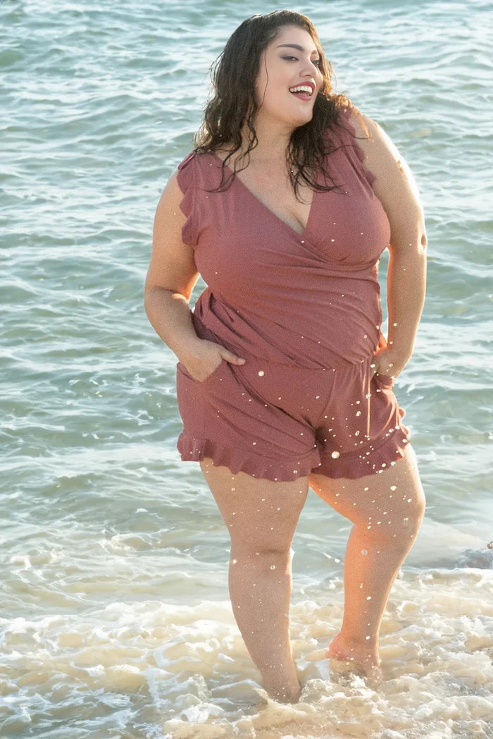 Badedrakt i ett stykke med innebygd bh og leggings