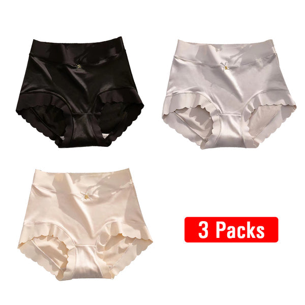 (🎁 2025 nyttår varmt salg 70% rabatt🎁) Pay1 Get 2 (3pack) Premium Satin Antibakteriell Ice Silk Fuktabsorberende truser