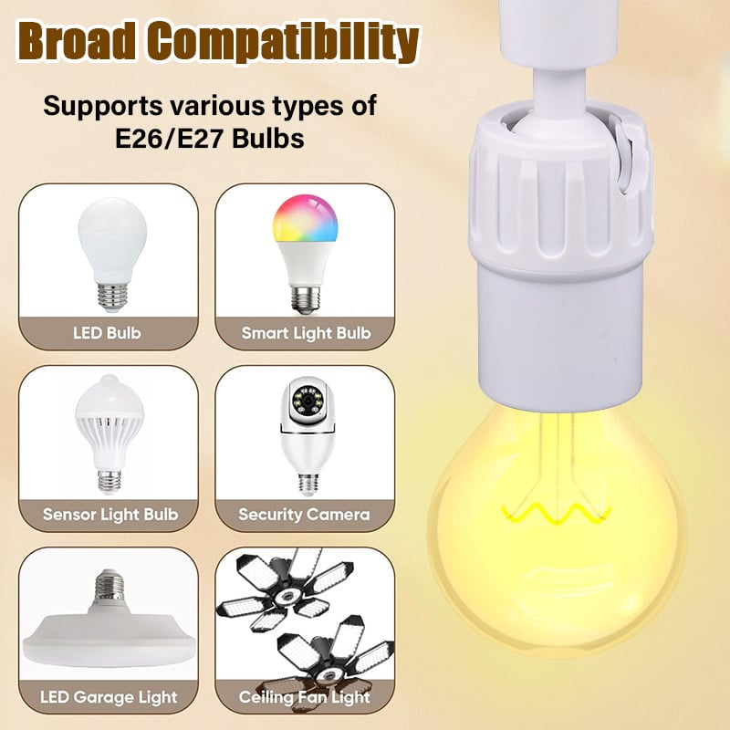 Universal 360° bøybar lyspæreforlenger