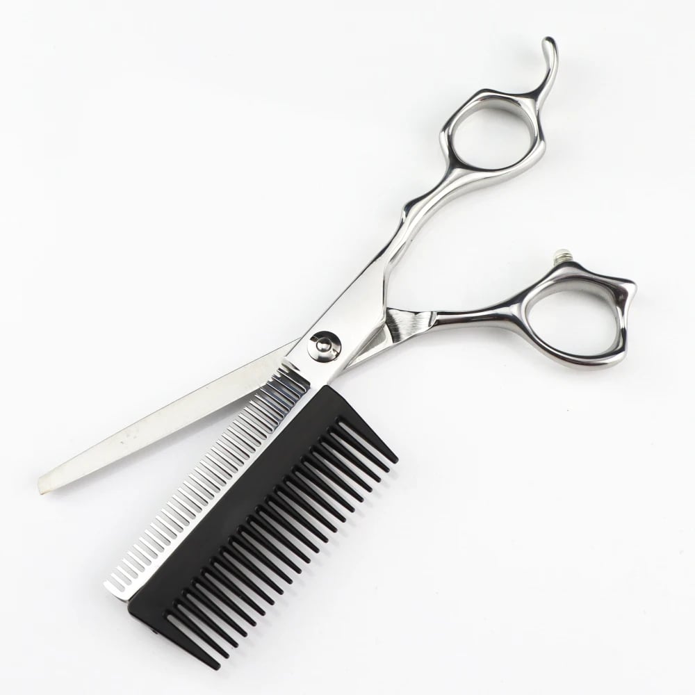 Profesjonell frisørsaks med avtakbar kam