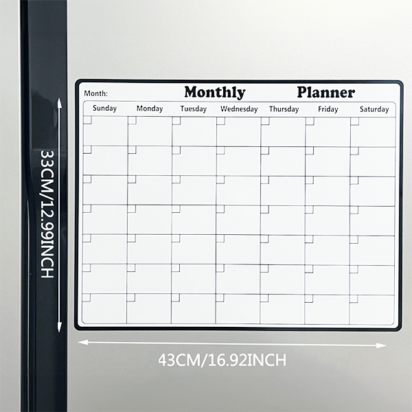 Magnetisk kjøleskapskalender månedsplanlegger