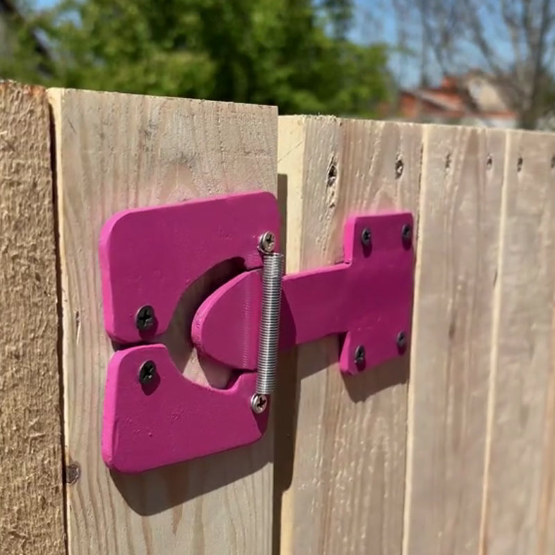 Selvlåsende, kraftig portlås for tregjerde med festeelementer