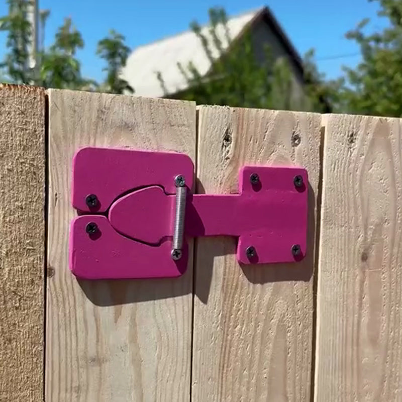 Selvlåsende, kraftig portlås for tregjerde med festeelementer