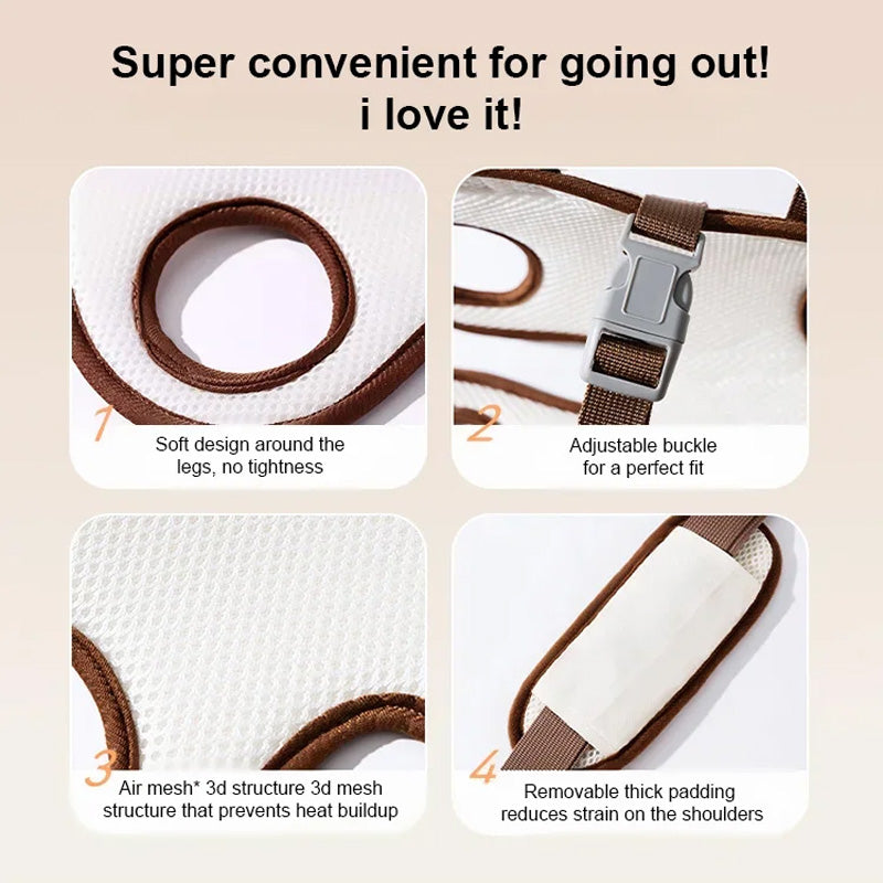 Bærbar, pustende bæresele og ryggsekk for kjæledyr