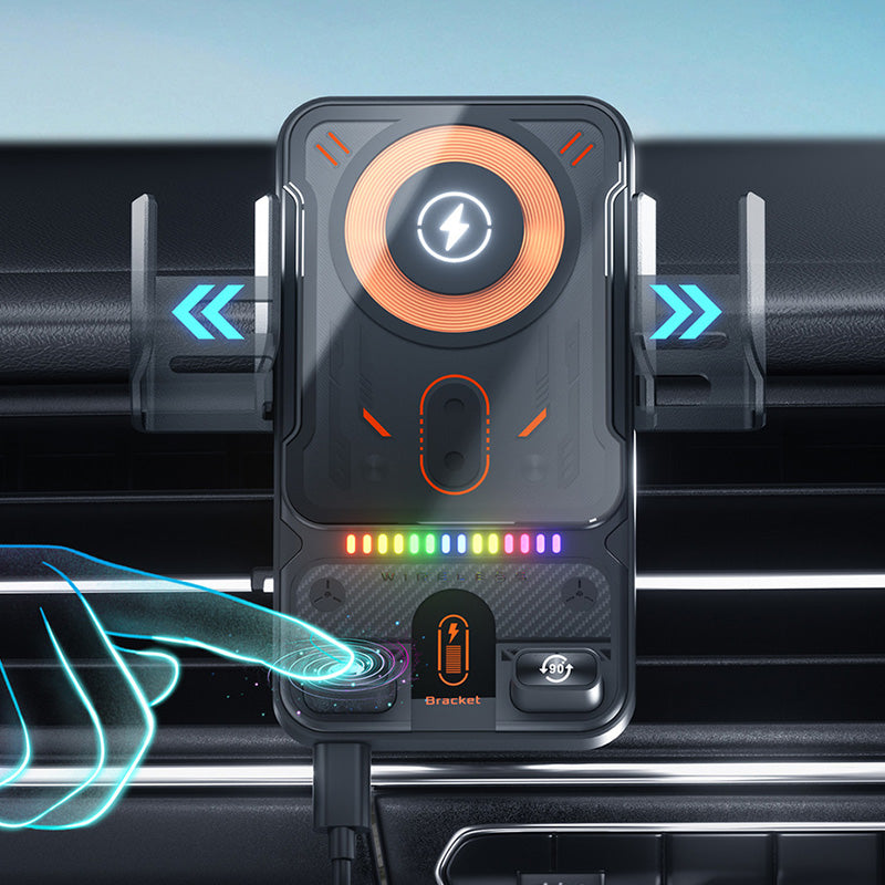 🔥HOT SALE 50% OFF🎁⚡Over 50.000 solgte! 📱Smart 2-i-1 roterende mobiltelefonholder og trådløs lader i bilen⚡