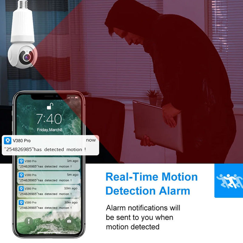 （Gratis frakt）Smart Wi-Fi-overvåkningskamera med lys