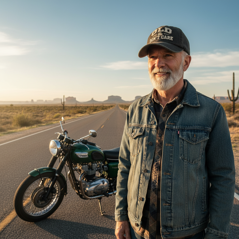 Retro baseballcaps «Gammel og bryr meg ikke» - Brodert caps i vintage-stil 🧢