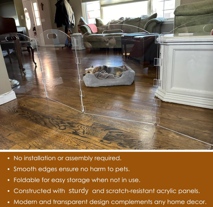 🛡️ Klar akryl kjæledyrgrind